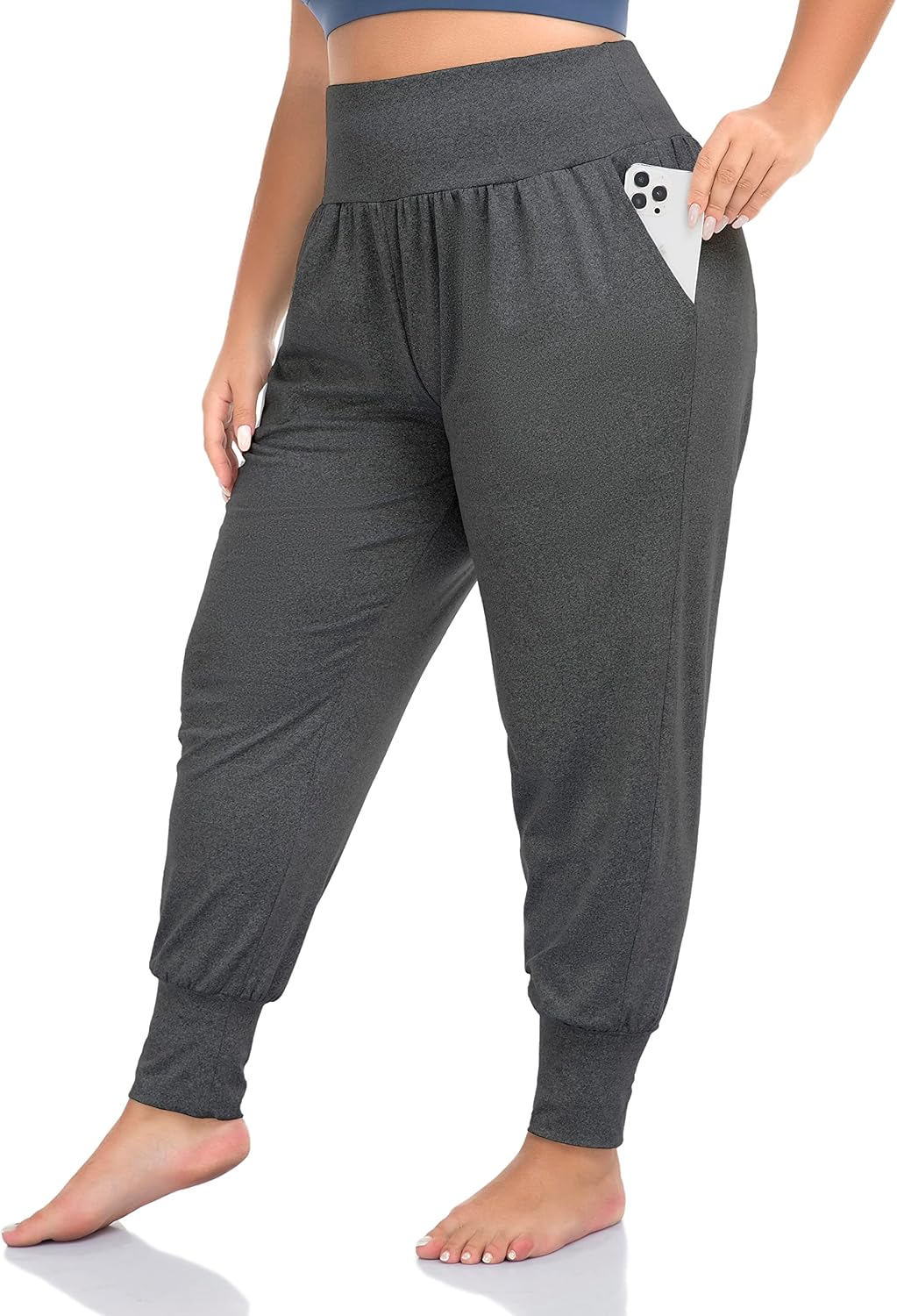 ZERDOCEAN Women's Plus Size Casual Yoga Joggers Comfy Loose Workout Lounge Pants with Pockets - Image 2
