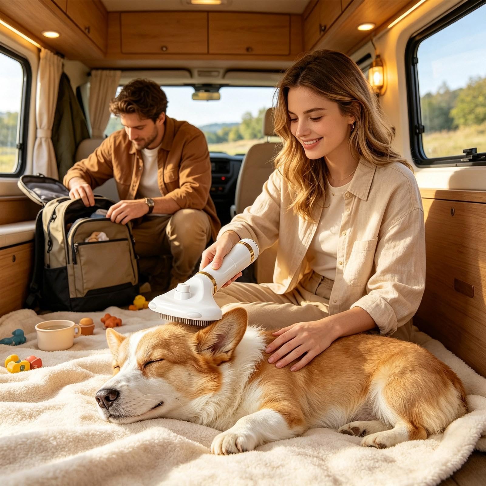 Spazzola Asciugacapelli Per Cani Pettine Toelettatura Rimuovipelo Gatti | Spazzola Asciugacapelli Portatile Con 3 Temperature Casa Appartamento Viaggio Routine Doccia Bagno