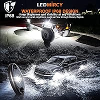 Vista 3 de LEDMIRCY Luces LED de roca, 10 unidades, color blanco para J e e p, camión todoterreno, RZR, auto, barco, SUV, impermeable, de alta potencia, luces