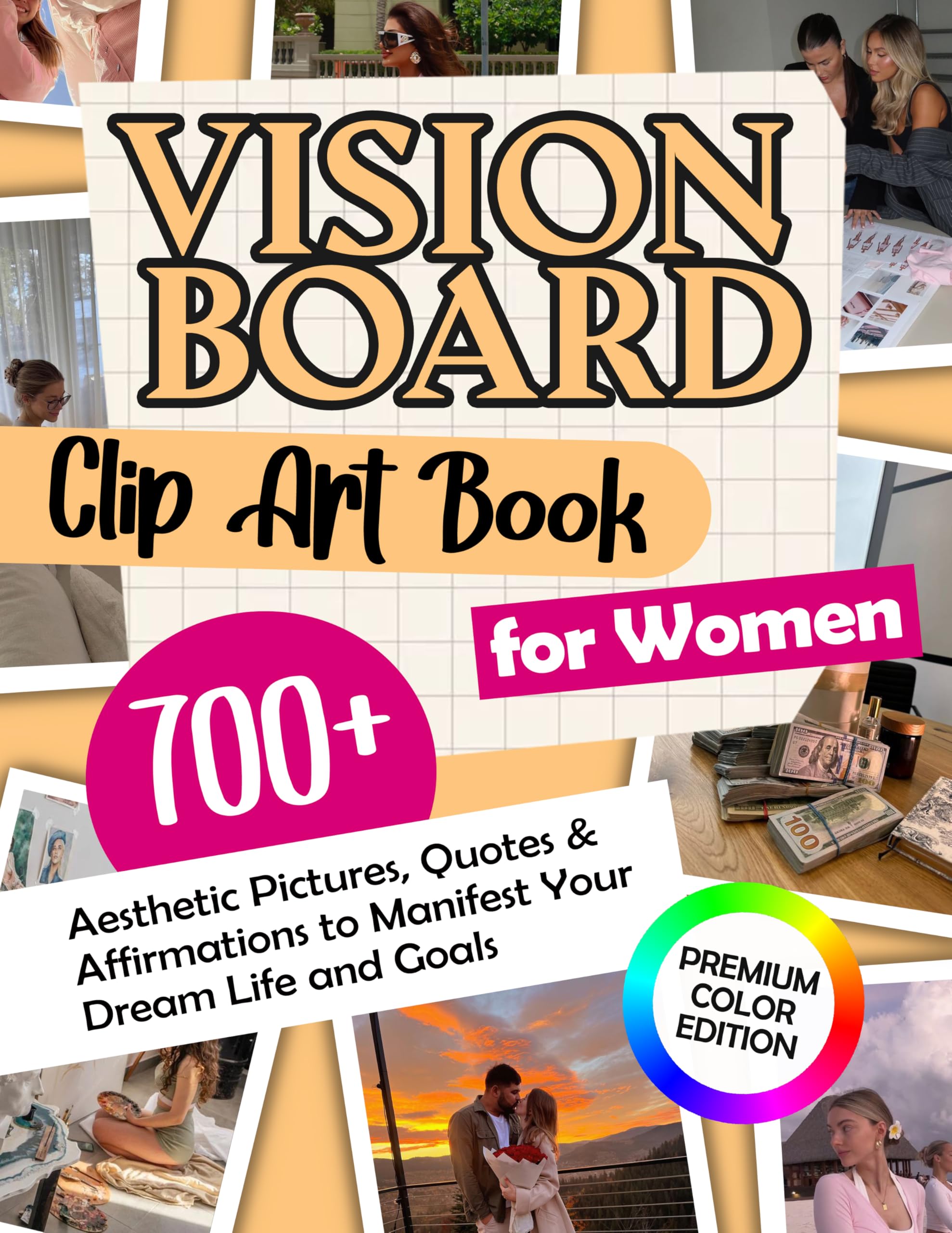 Livre d'images vision board pour créer son tableau de manifestation à la maison