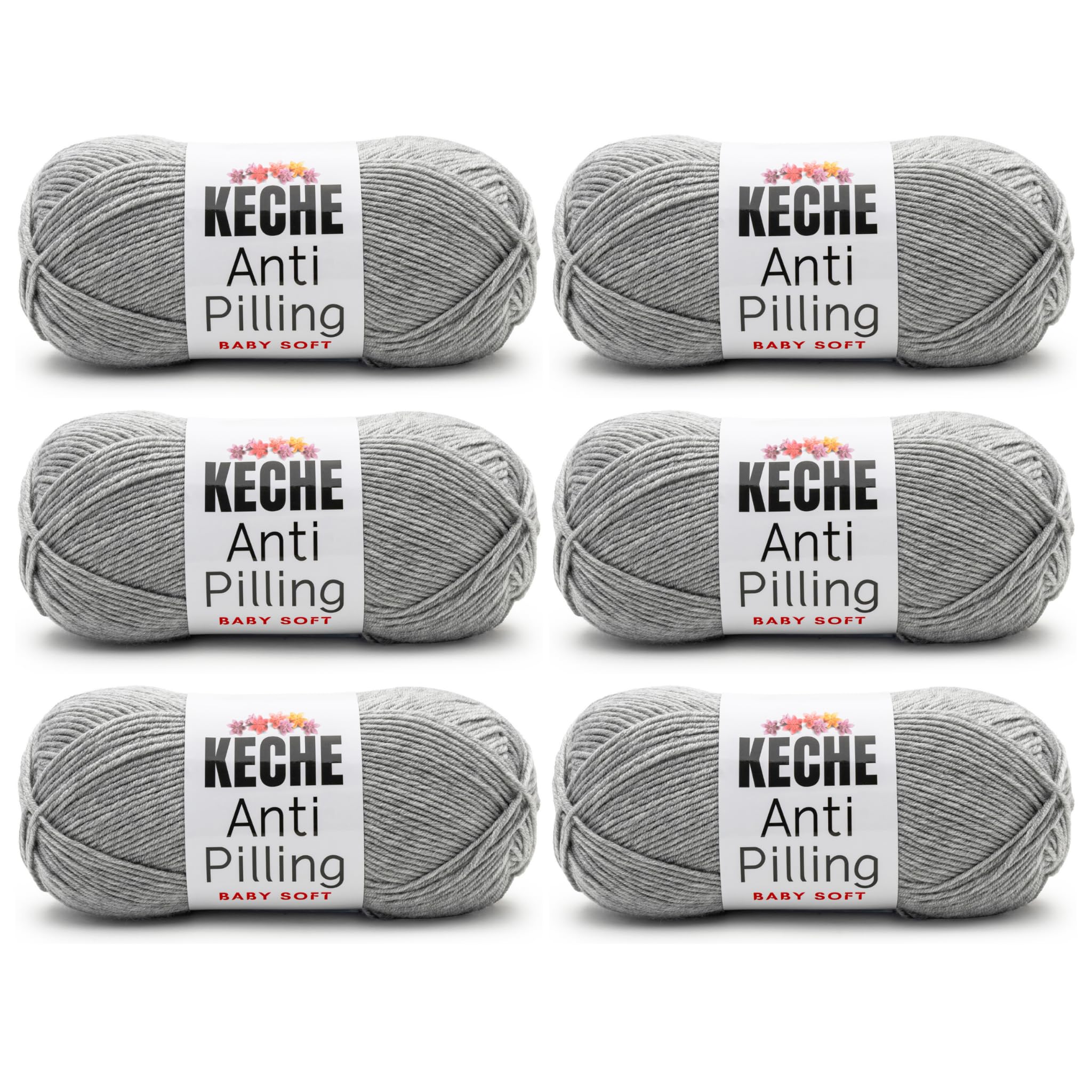 Soft DailyKnit DK Yarn, 100% Anti-Pilling Acrylic for Knitting Crocheting, Light Weight #3 (3.52 oz / 274 Yds) 1 Skein - Red — view 69