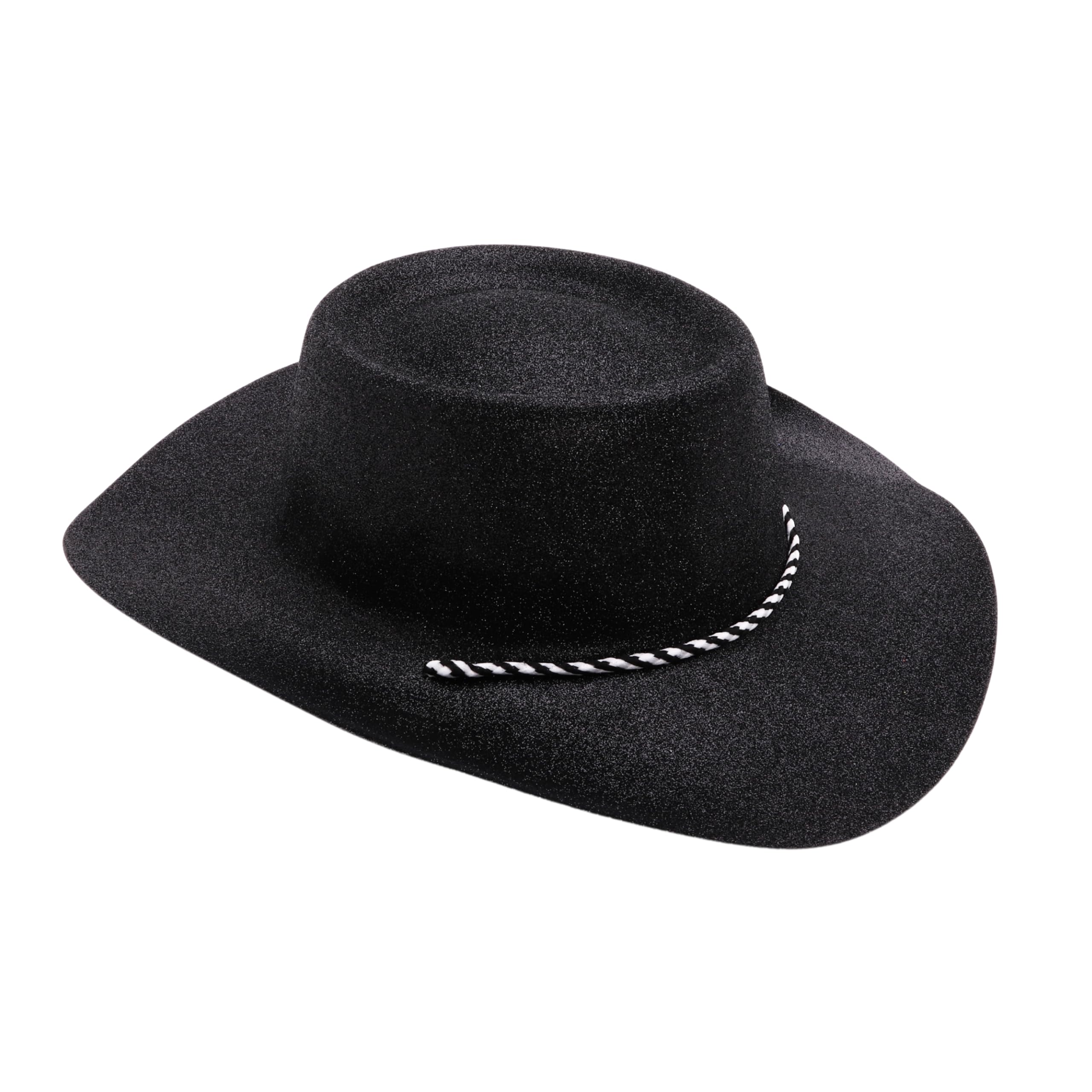 Toyland® Pack of 9 Belgium Theme Glitter Cowboy Hats, 3 Black, 3 Gold & 3 Red, Size 34cm (13") - Image 2