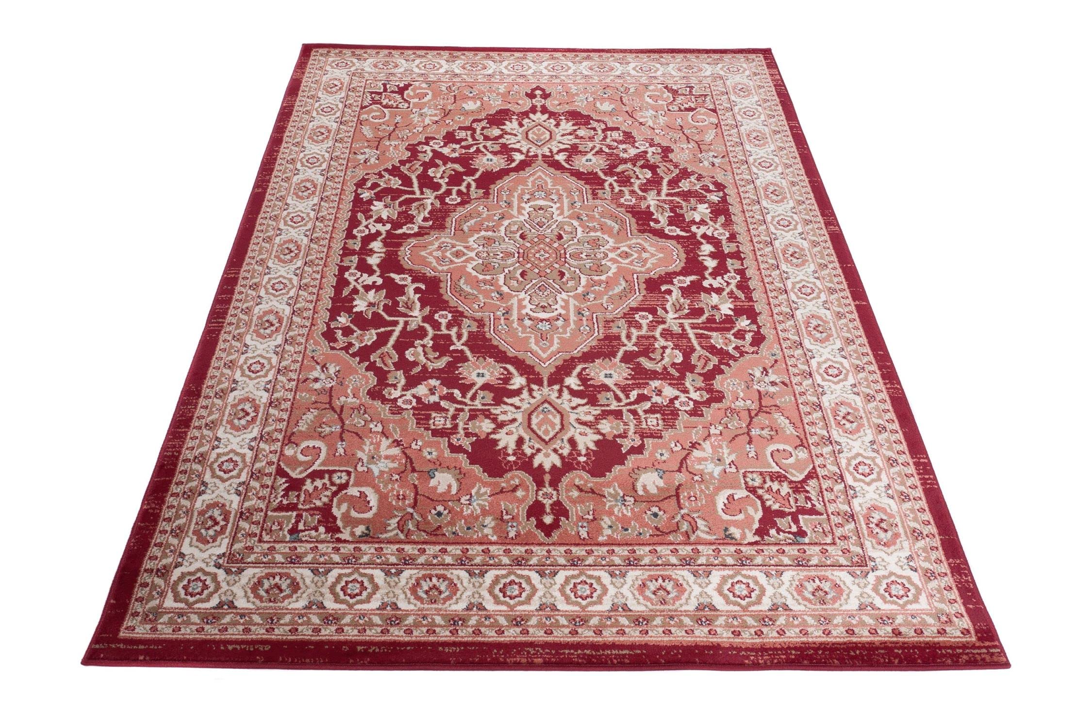 Mazovia Grand Tapis Couloir 200x300cm Rouge Classique Traditionnel Doux | Tapis pour Entrée Cuisine Bureau Salon Chambre Salle à Manger Chauffage au Sol Facile D'entretien Résistant aux Détergents