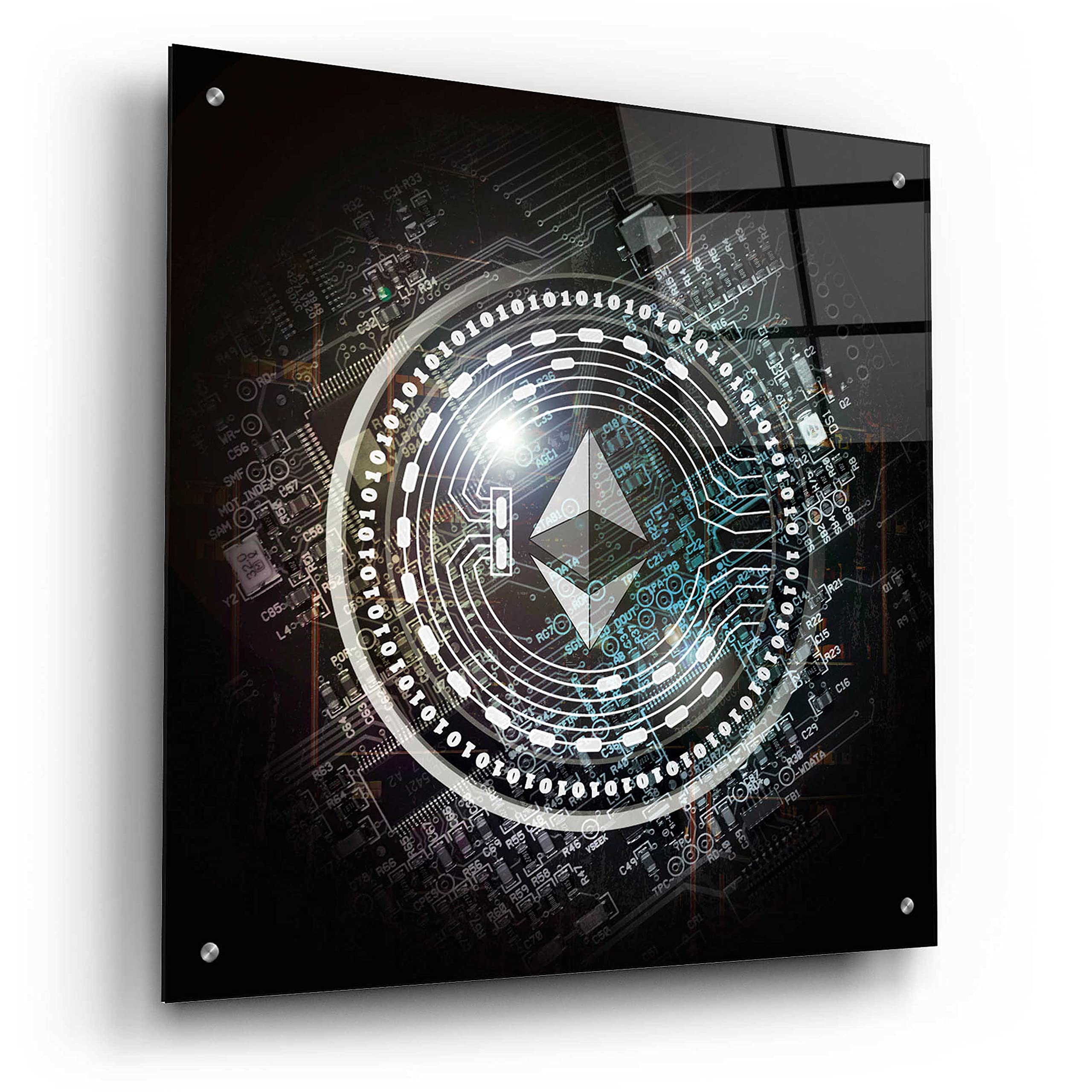 Epic Art 'Eth Ethereum Crypto Coin Portfolio, Acrylic Glass Wall Art, 24