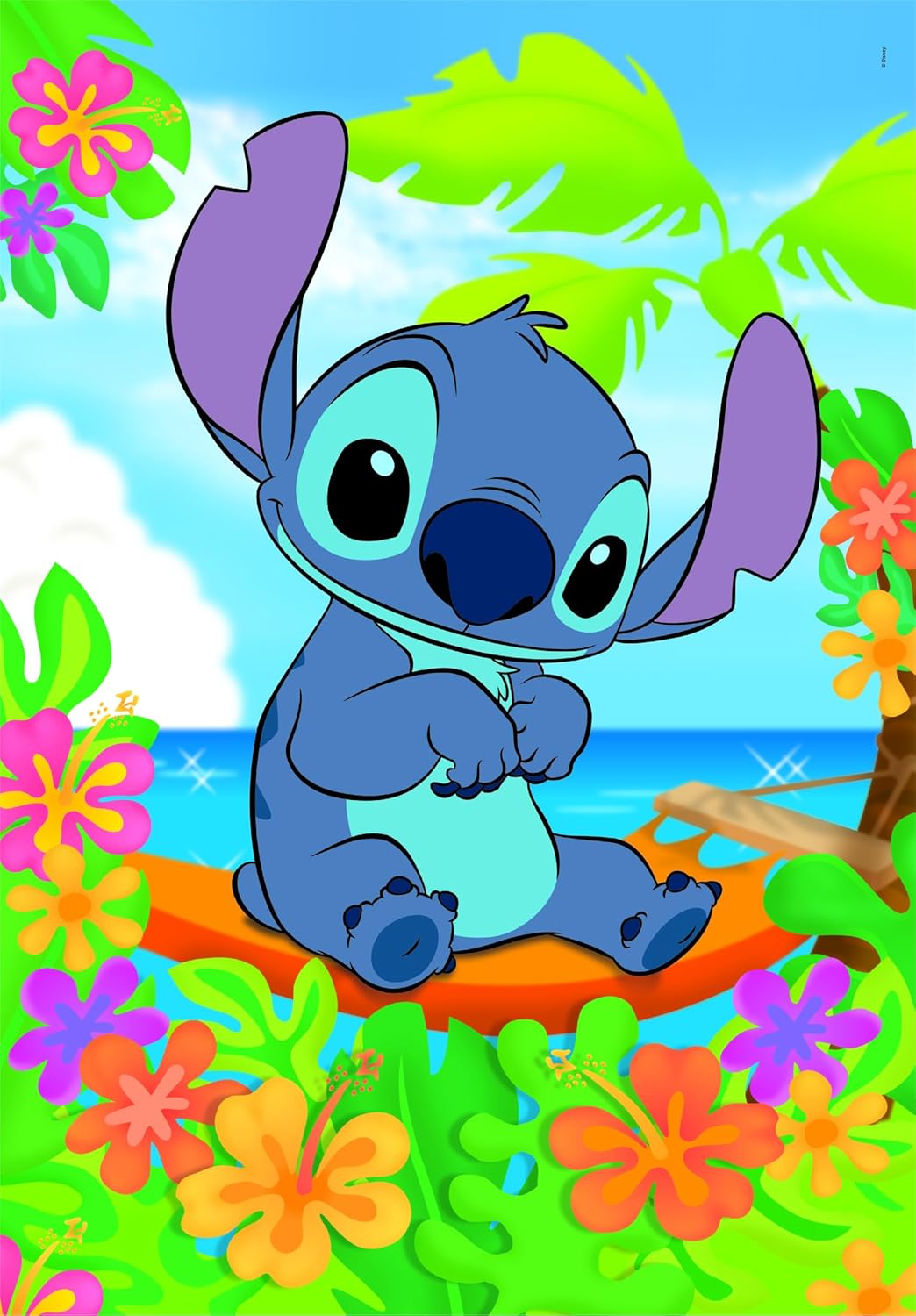 Clementoni - Disney Stitch Supercolor Stitch-104 Pieces Children 6 Years, Cartoon Jigsaw Puzzles-Made in Italy, Multilingual Colour, 27572