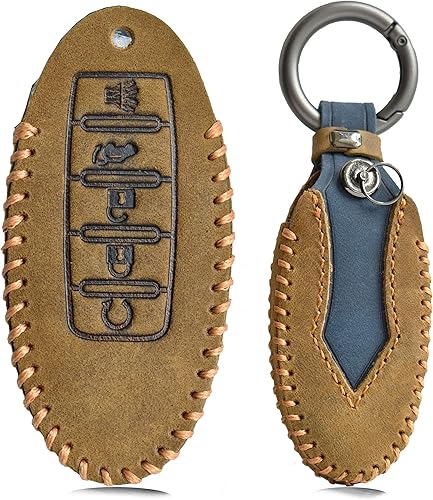 Miniatura 6 de SANRILY Funda de cuero para llavero de 5 botones para Nissan Maxima Altima Murano Pathfinder Rogue 2020, para Infiniti QX60 QX80 Q60 Q60 con control