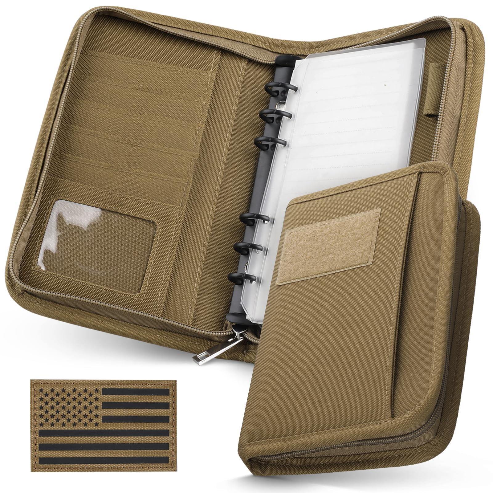 WYNEX Tactical Notebook Padfolio 6 Ring Binder, 3.7x6.7 in Refill Paper