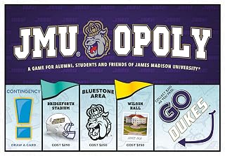 Late For The Sky: JMU-Opoly - James Madison University Themed Family Board Game, Opoly-Style, Traditional Play Or 1 Hr Version, Ages 8+, 2-5 Players