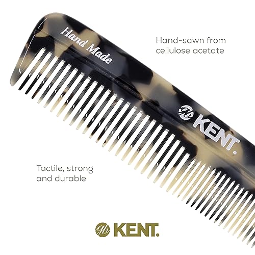 Miniatura 5 de Kent R7T TW - Peine de pelo de dientes finos y anchos  Peine de bolsillo hecho a mano de 5.1 pulgadas para hombres, el mejor peine para barba y
