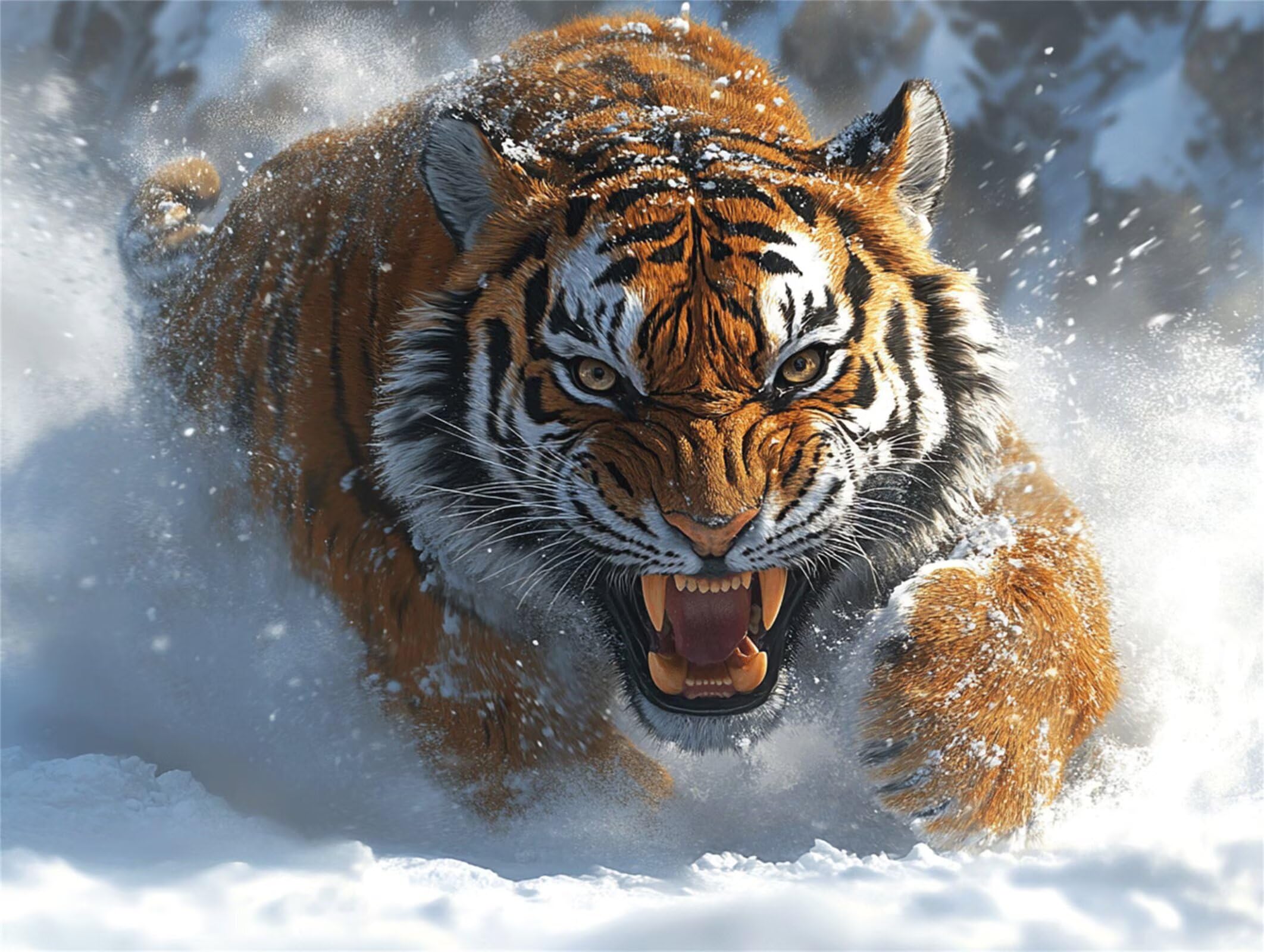 5000 sztuk puzzli dla dorosłych, gry rodzinne, tygrys śnieg, n-379