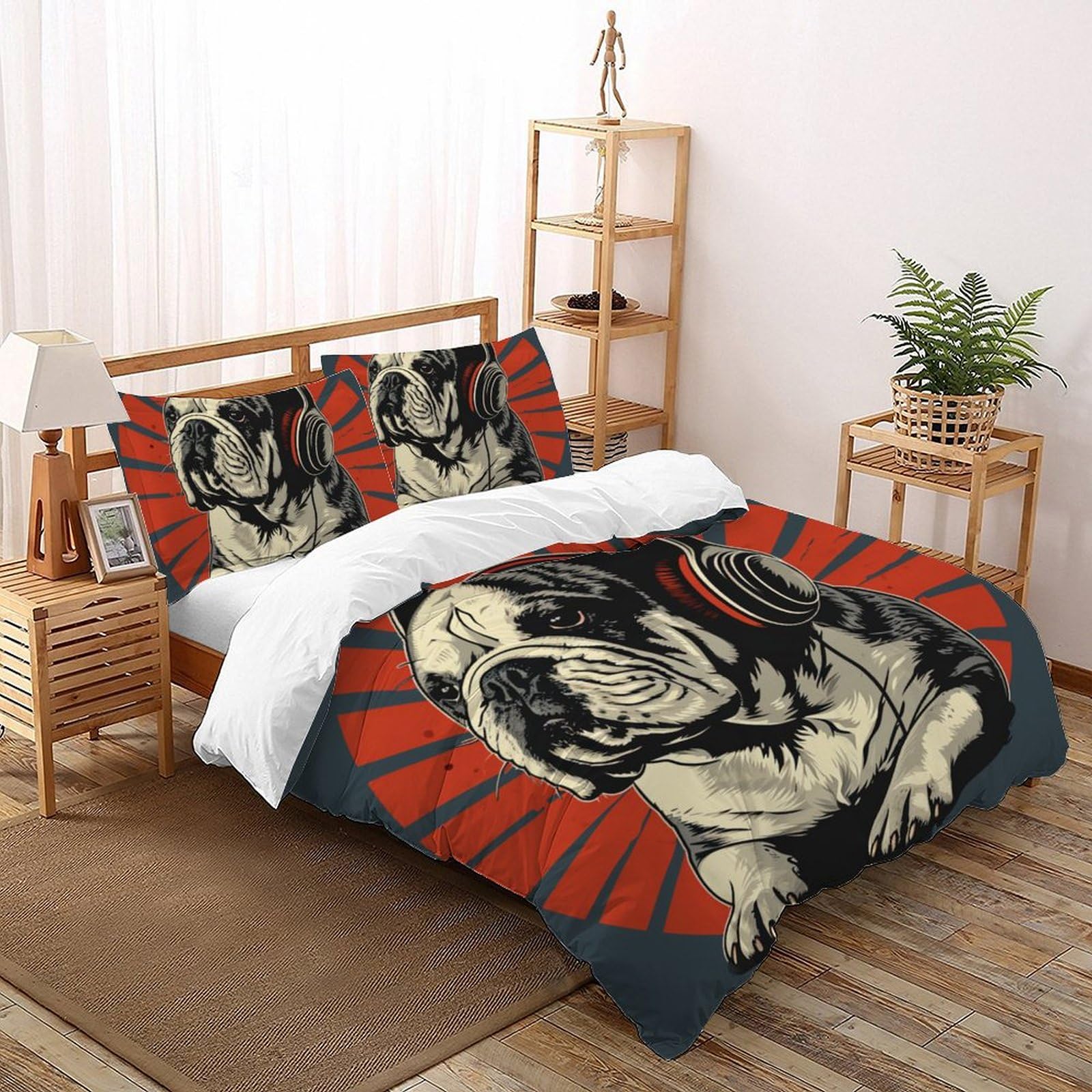 Parure de lit adulte 200x200 cm en microfibre hypoallergénique imprimée motif animalier