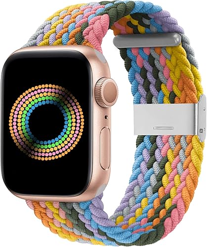 Bandiction - Correas compatibles con Apple Watch de 44mm 40mm 38mm 42mm 41mm 45mm 46mm 49mm, bandas iWatch para mujeres y hombres, correa elástica