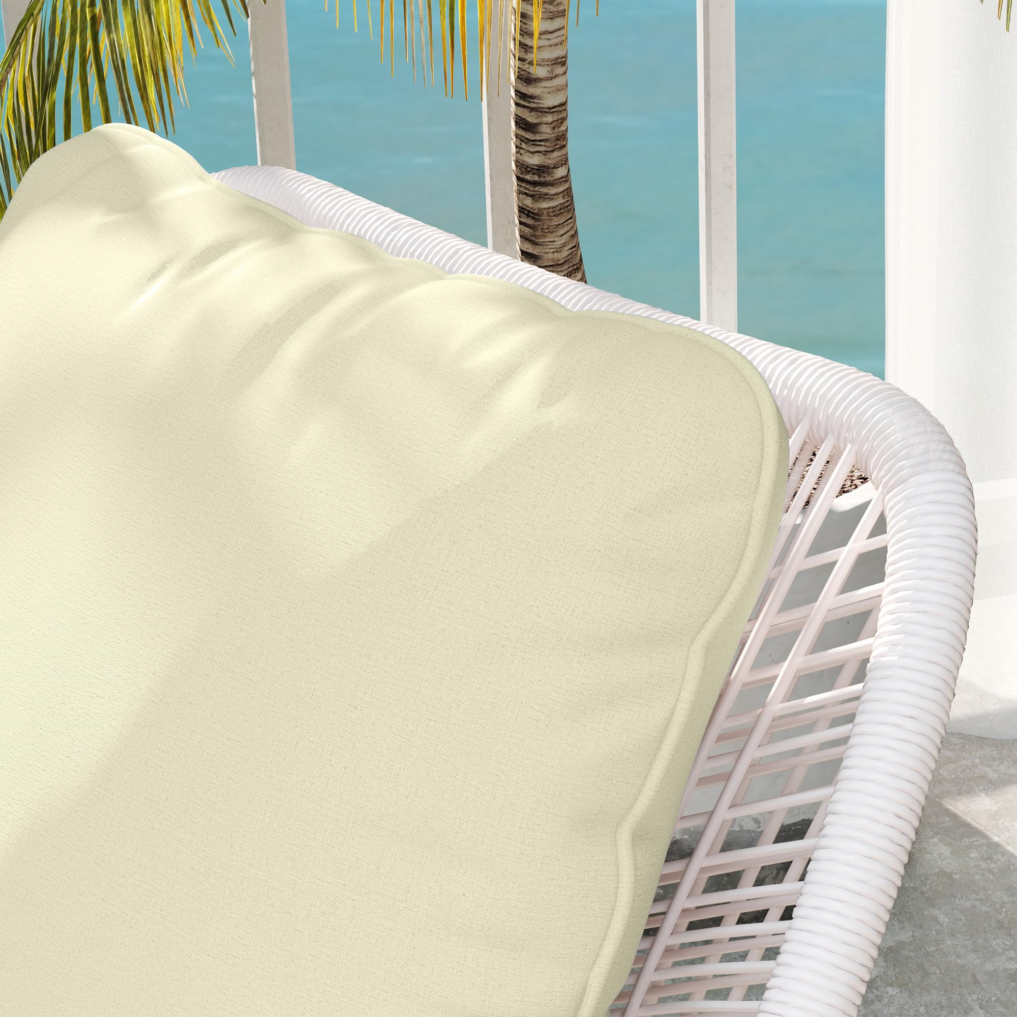 Outsunny Ensemble de 2 Coussins d'assise avec Dossier Confortable Crème