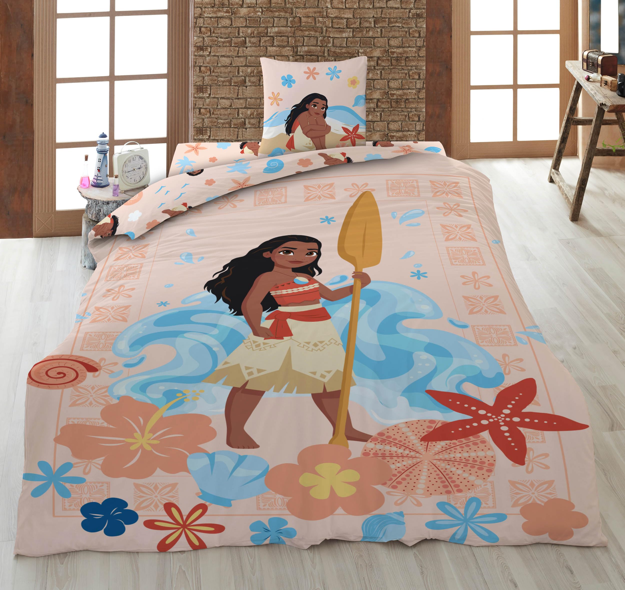 Vaiana 3 Piezas Funda Nórdica Cama 90 140x200 + Funda + Bajera 90x200 Niño