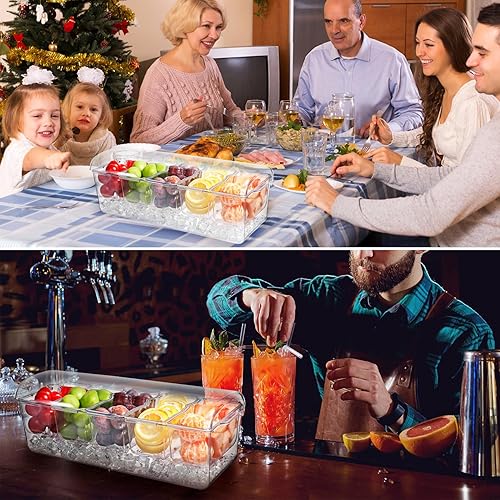 Miniatura 5 de Bartending Supplies - Bandeja de decoración de tapete de barra de 18 x 12 pulgadas con tapa, barra de 3 niveles, borde de vidrio, 2 botellas de