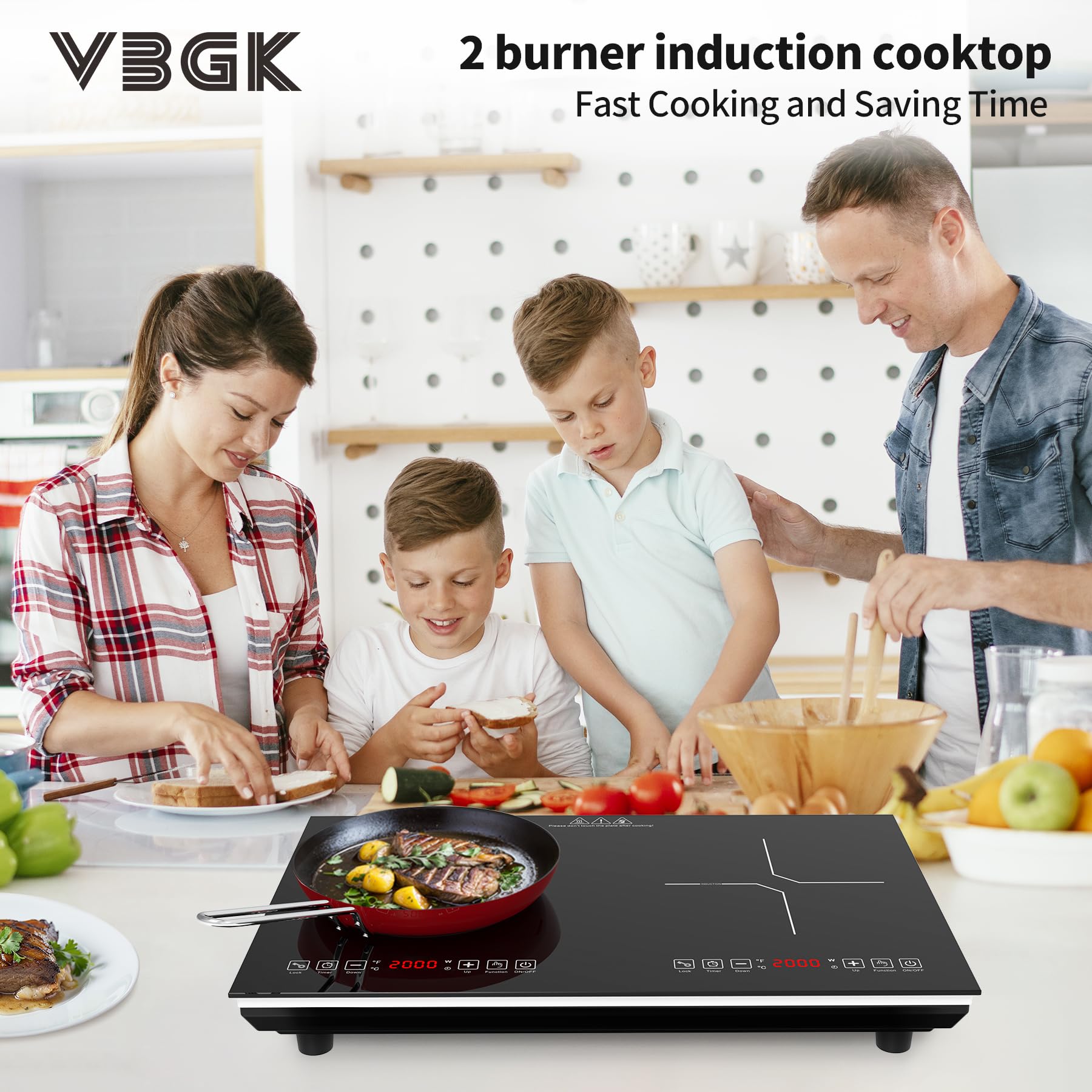 Vbgk Double Induction Cooktop 110v 4000w Electric Burner Burner