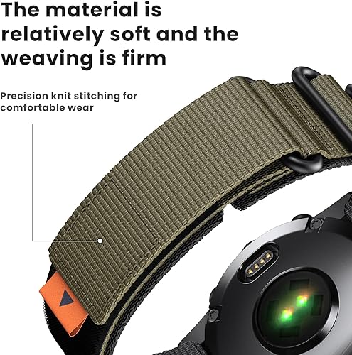 Miniatura 2 de ANCOOL Para Fenix 7X Watch BandFenix 36X5X Correa de reloj de 1.024 in Correa de reloj de nailon para Fenix 6X ProTactix 7Epix Pro 2.008 in