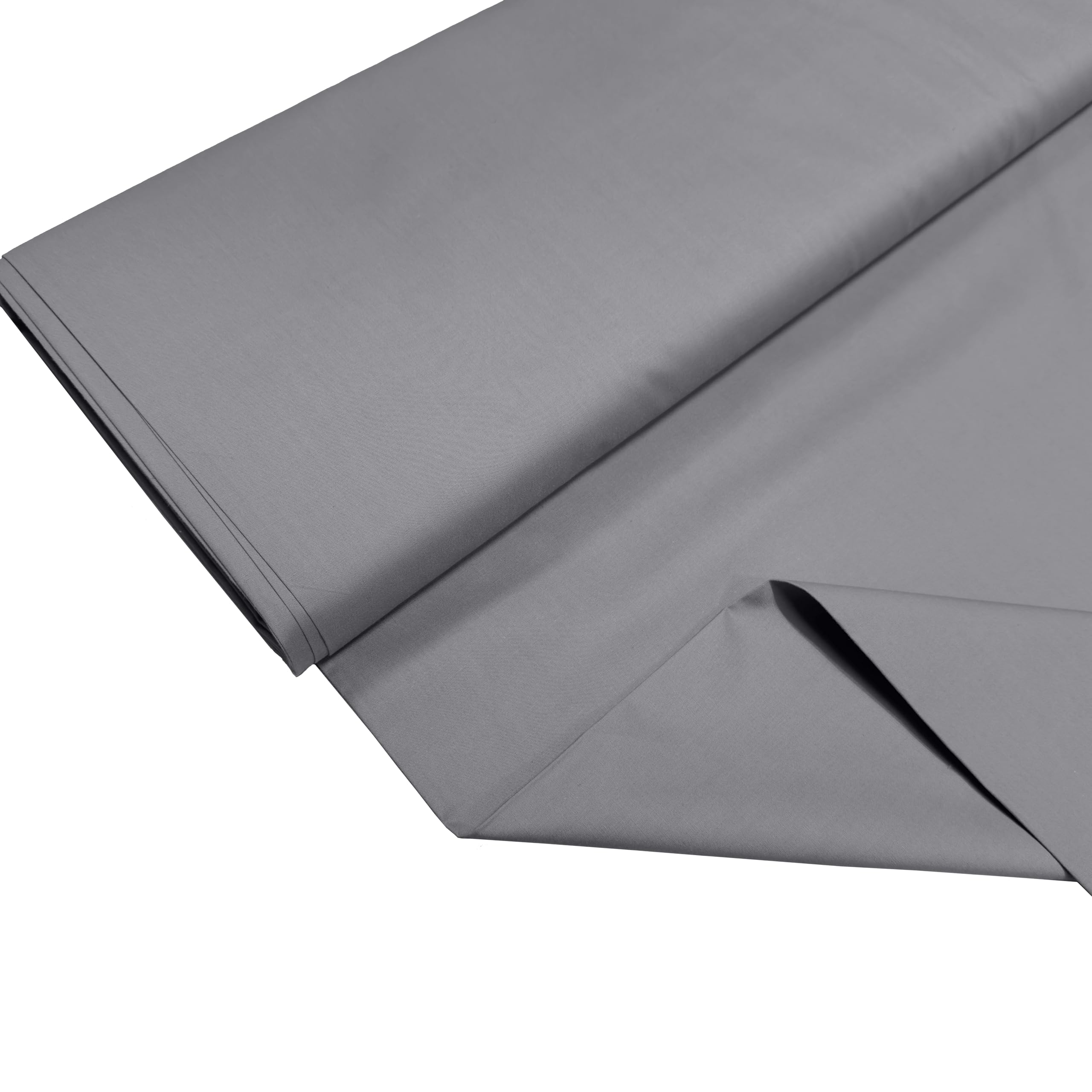 100% Cotton Percale Fabric – 200 Thread Count, 120 GSM, Breathable & Durable Material for Bedding, Quilting & Sewing - 500cm x 112cm (Dark Grey) — image 1