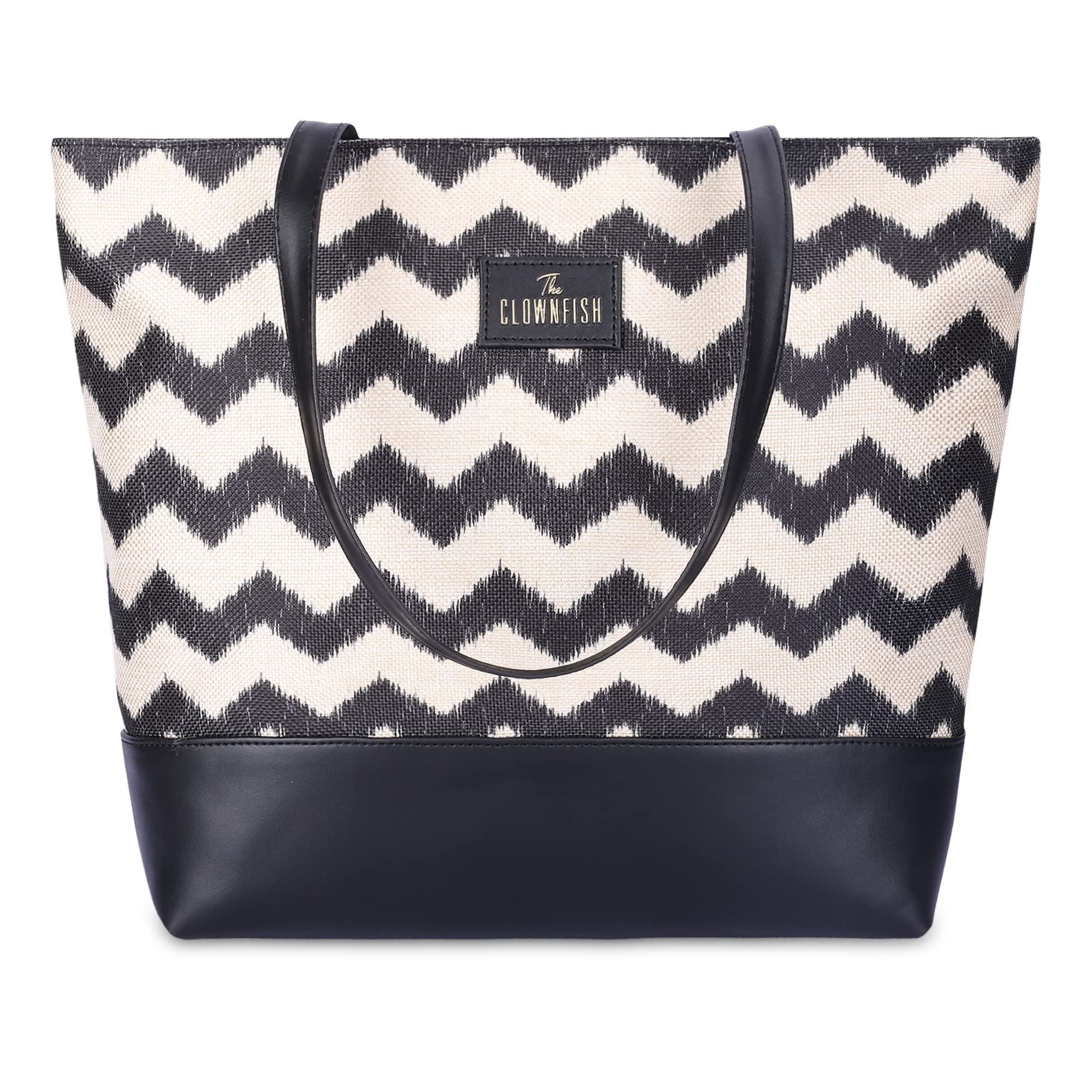the clownfish Printed Handicraft Fabric & Faux Leather Handbag for Women Office Bag Ladies Shoulder Bag Tote for Women College Girls-picture-50
