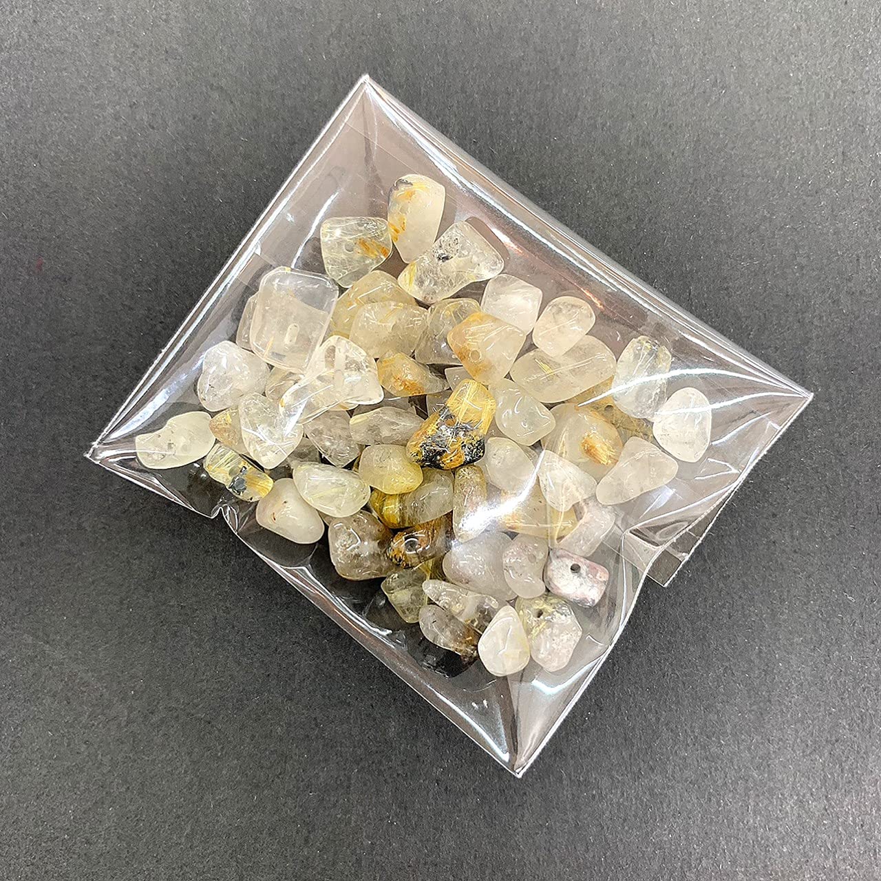 Amazon.co.jp: ルチルクォーツ 穴あき さざれ石 天然石 パワーストーン