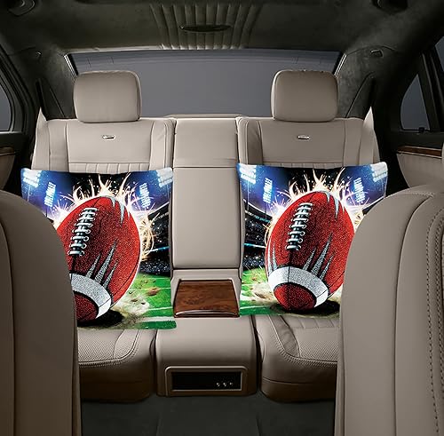 Miniatura 10 de Juego de 4 fundas de almohada de Navidad de 18 x 18 pulgadas, decoraciones navideñas rojas para fiestas de granja, fundas de cojín estampadas para