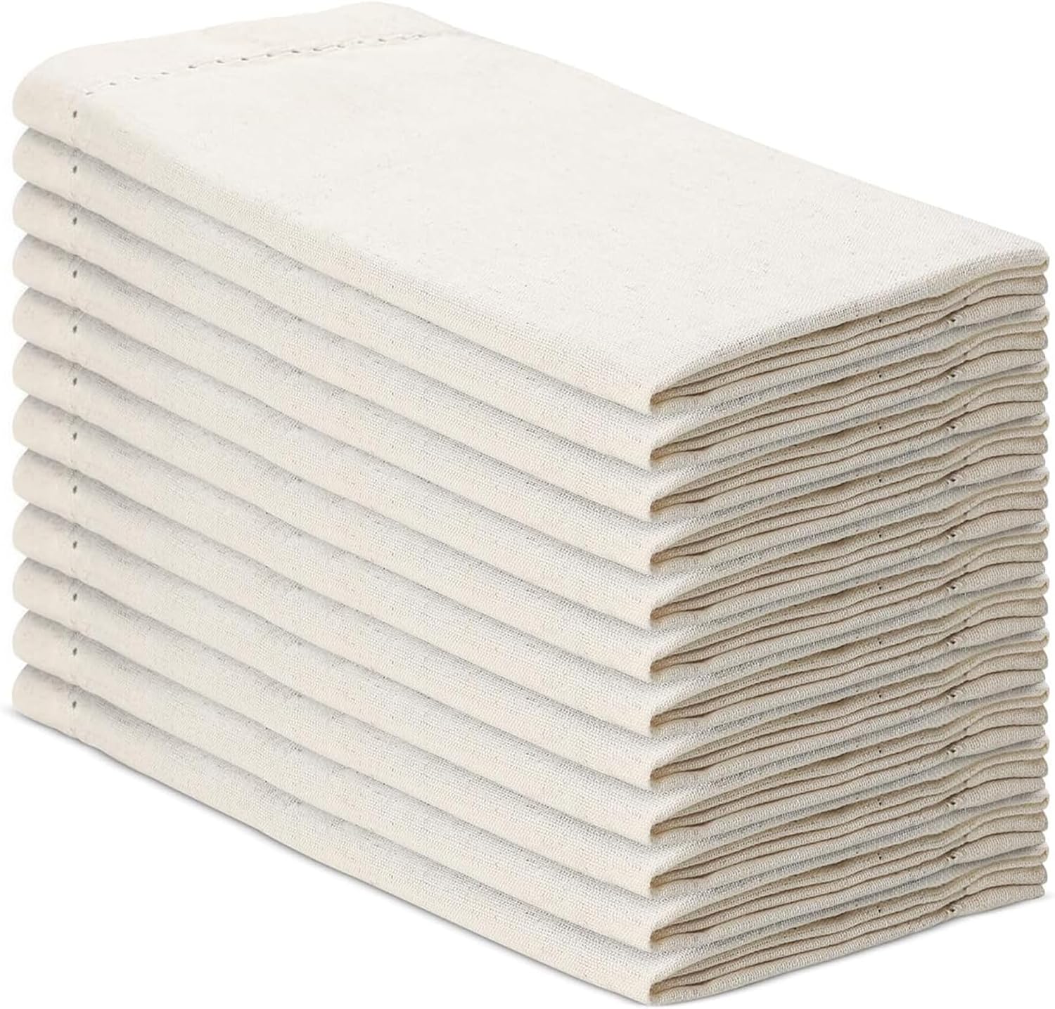 Vintage Vista Cotton & Flax Fall Cloth Napkins Set of 12 (18" x 18") - Table Napkins Cloth Washable & Reusable for Everyday Use & Easter - (Natural Color)