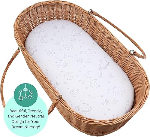 Miniatura 4 de TansyPanda Sábanas de moisés para Baby Delight Snuggle Nest, Chicco LullaGo, Fisher-Price Calmante, SNOO Smart, 3 piezas, 18 x 30 pulgadas, ultra