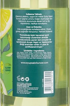Eyüp Sabri Tuncer Natural Olive Oil Liquid Soap, Fountain Lemon (500 ml)
