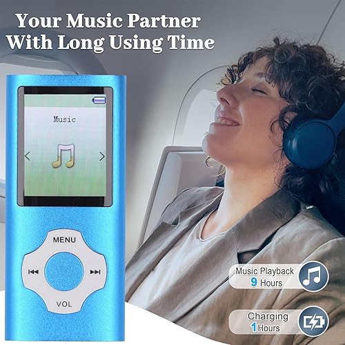 Miniatura 6 de Reproductor de MP3 de 16 GB, Bluetooth 5.0 Shuffle Reproductor MP4 de un solo bucle, reproductor de música de sonido HiFi portátil con altavoz HD