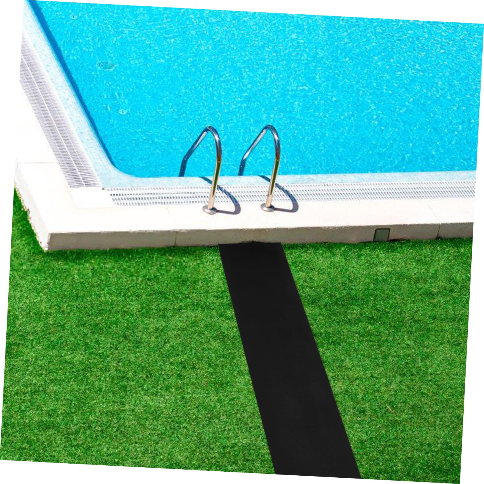 Tapis de Passage Auto-adhésif pour Piscine Hors-Sol Noir | Fibre de Polypropylène, Compatible Divers Revêtements, pour Zone Piscine et Sol de Spa