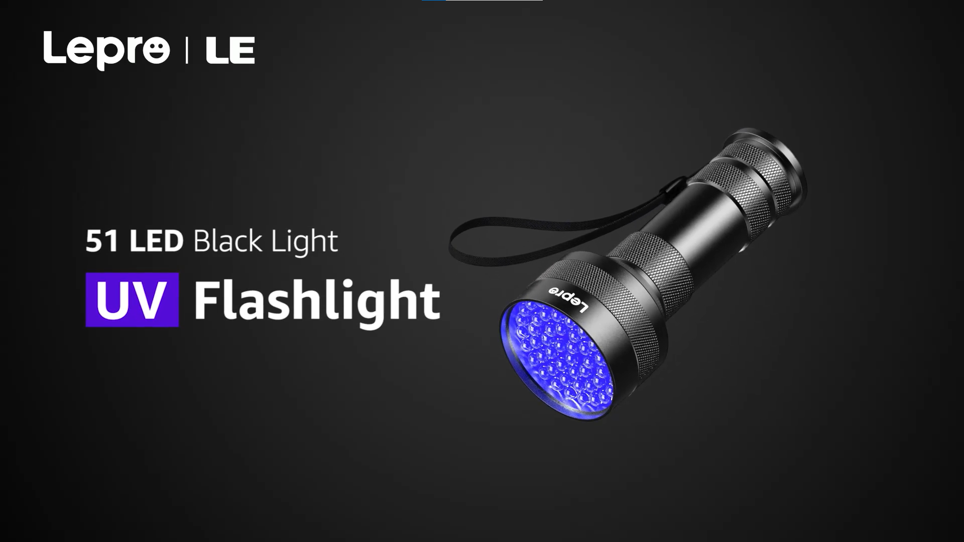 Lampe Torche UV Lepro 395nm - Détecteur Urine Animaux, Faux Billets, Scorpions | 9 LEDs, Portable Avec Piles