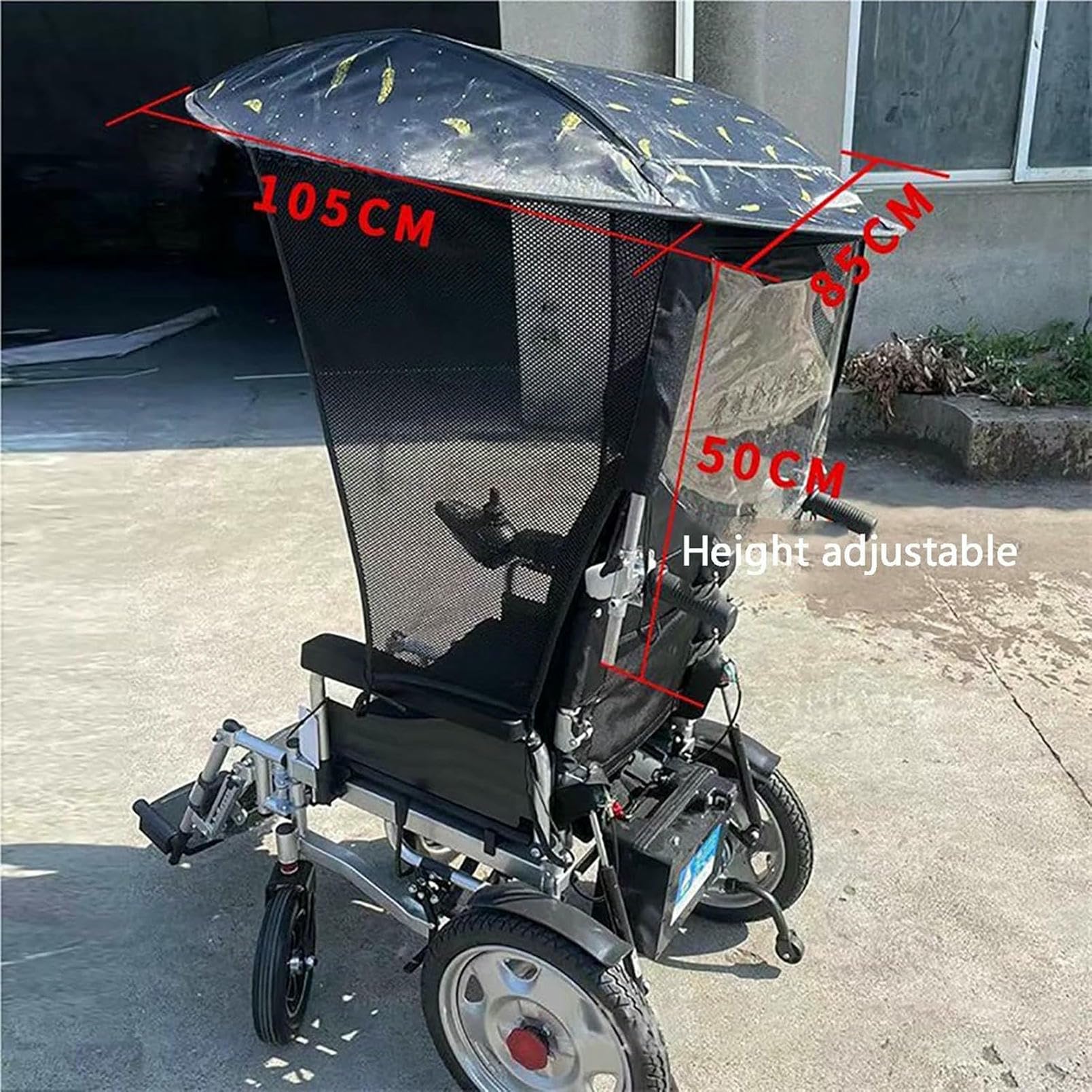 Paraguas para Silla De Ruedas Todo Terreno: Estable En Terrenos Irregulares, Montaje Robusto, 100 Cm De Altura, para Parques, Senderos Y Jardines