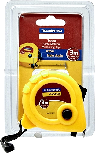 Tramontina 43156303, Trena com Fita de Aço Capacidade 3M, Amarelo