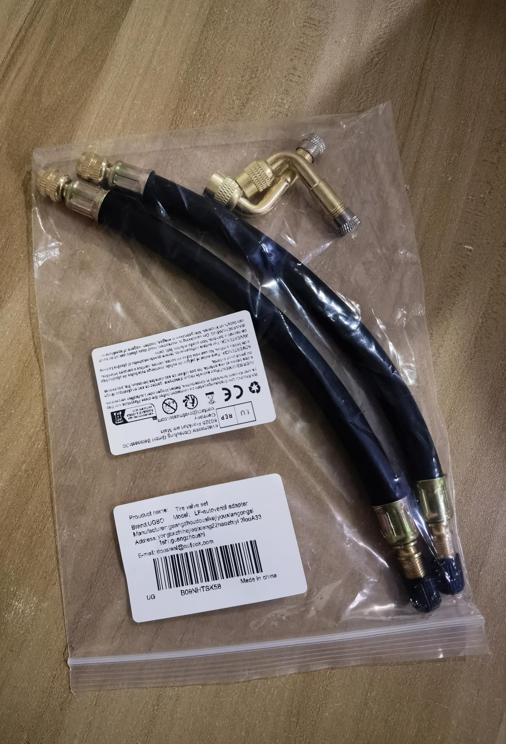 UGBO Prolunga Valvola Pneumatico 2 Prolunghe per Valvola a 90 Gradi e Estensione della Valvola per Pneumatici 2 Pezzi 215mm in Gomma Adattatore per Pneumatici di Valvola per Auto, Camion,Moto, Bici