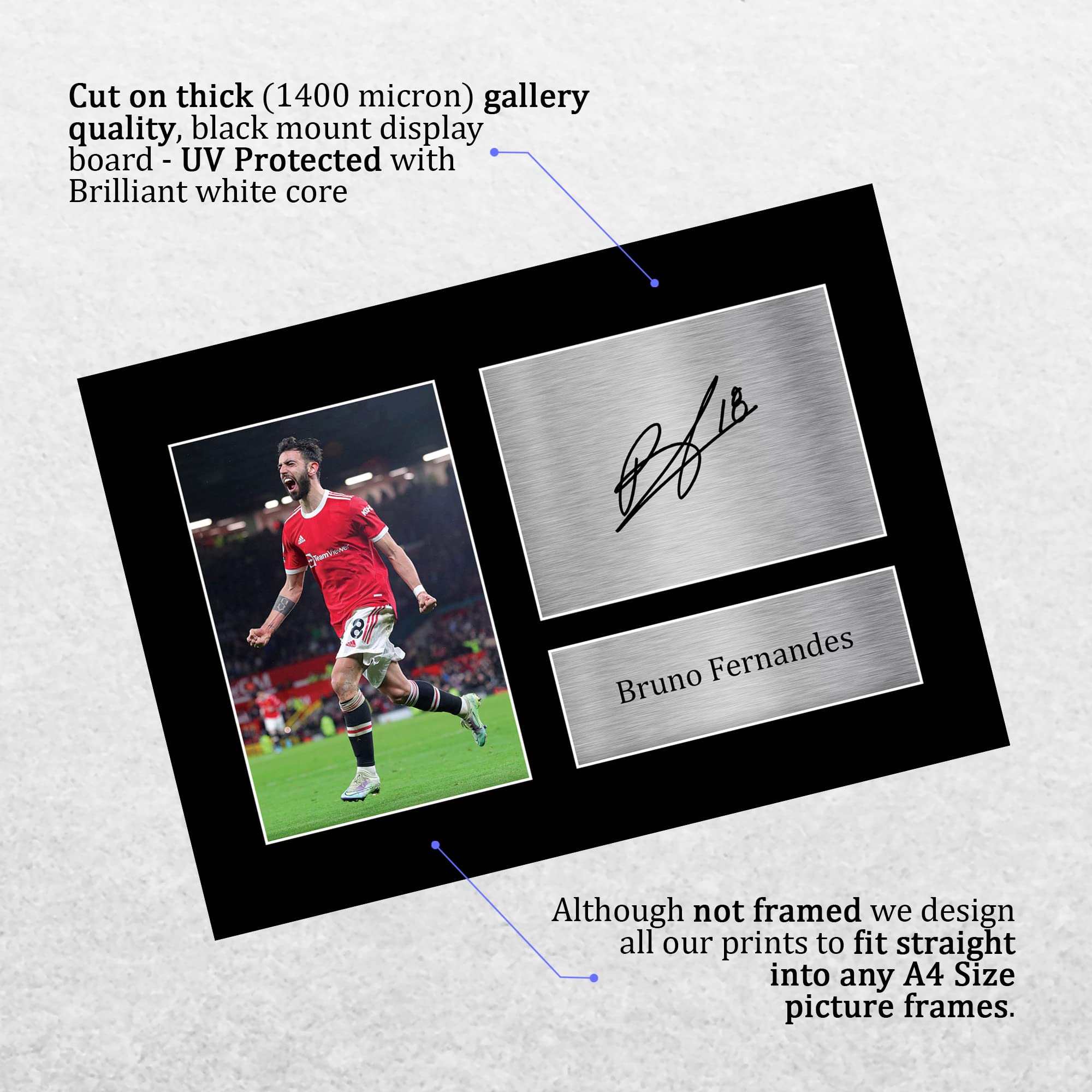 HWC Trading Bruno Fernandes Printed Signed Autograph Picture for Fans and Supporters - A4, (Unframed) Bruno Fernandes, 30L x 21W cm - Image 3