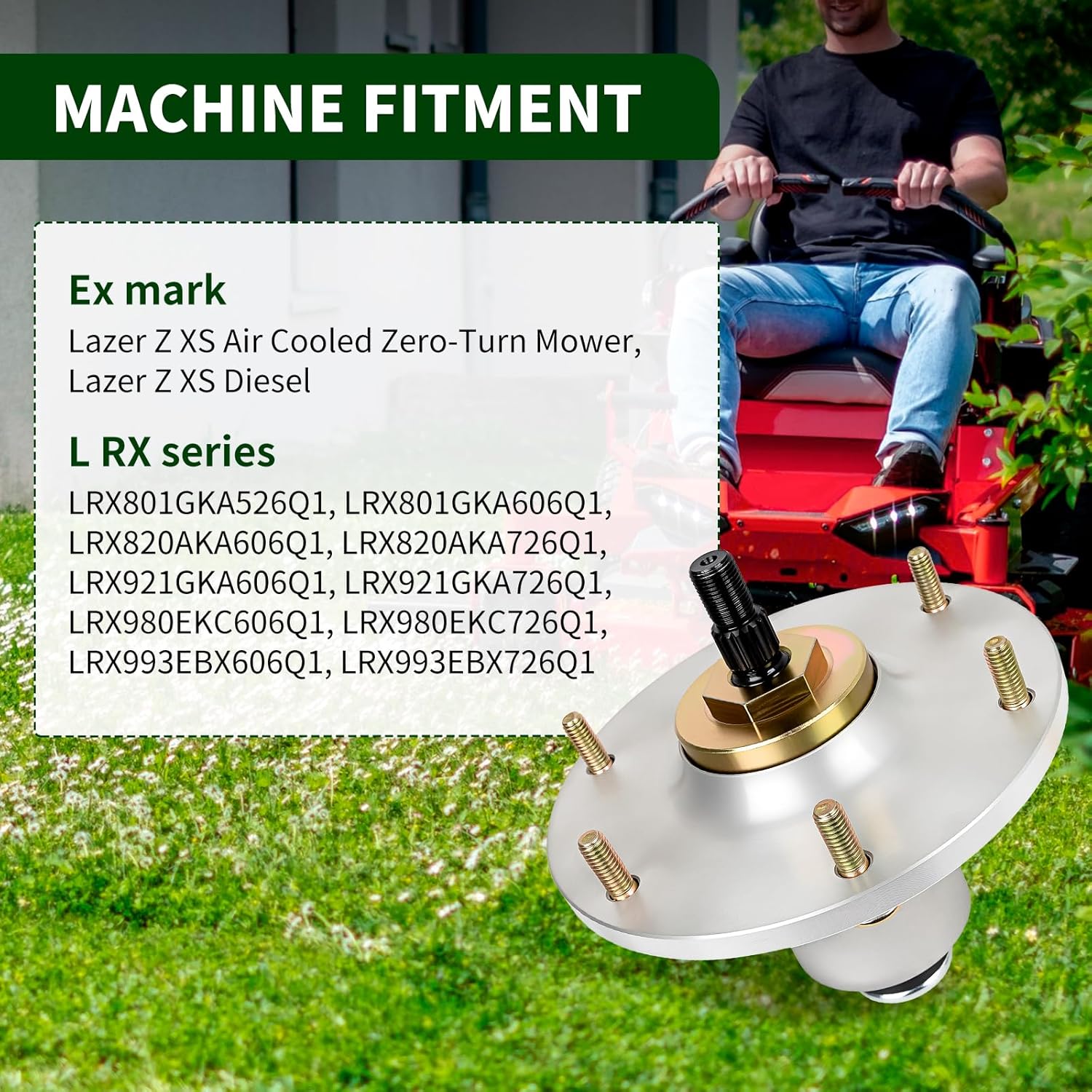 109-6917 Spindle Assembly, Compatible with Ex-Mark Lazer Z XS Zero-Turn Mower 48 52 60 72 Inch Deck, Mower Deck Spindle Replace 109-0764 109-2102, 3 Pack