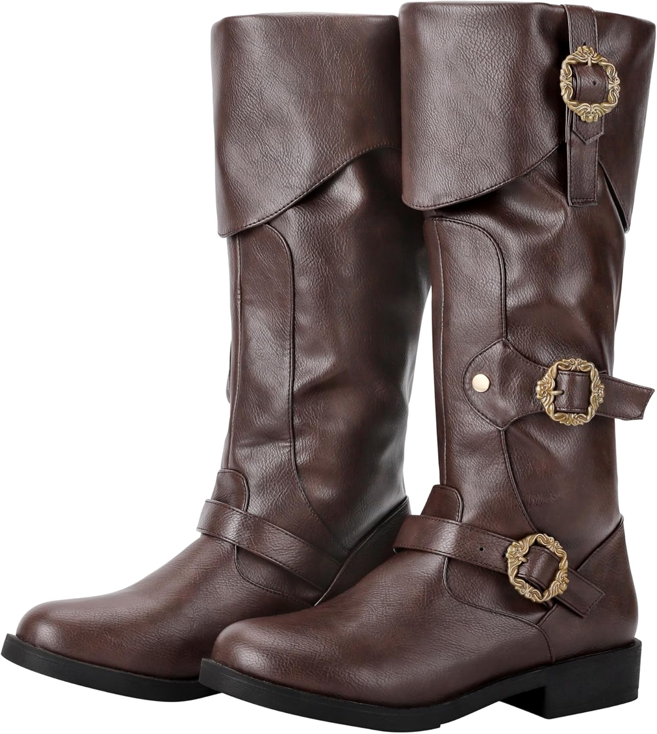 Men Renaissance Boots Pirate Costume Boot Medieval Steampunk Boots Vintage Cosplay Shoes for Halloween