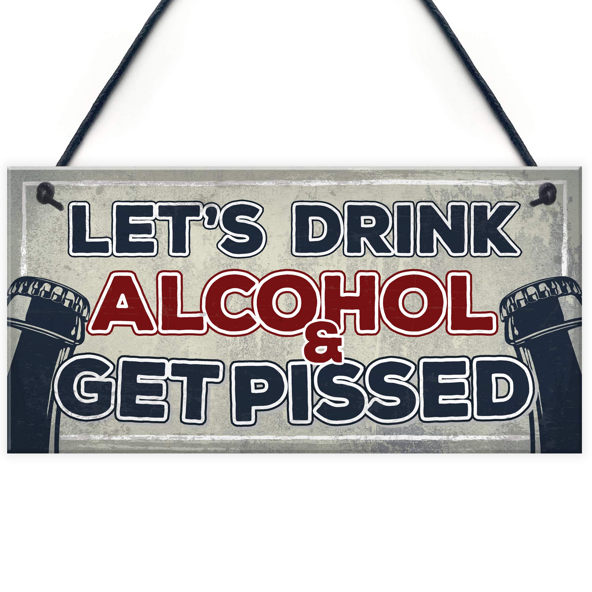 Red Ocean Funny Alcohol Sign Man Cave Home Bar Pub Hanging Plaque Vodka Gin Beer Gifts Friendship Gifts