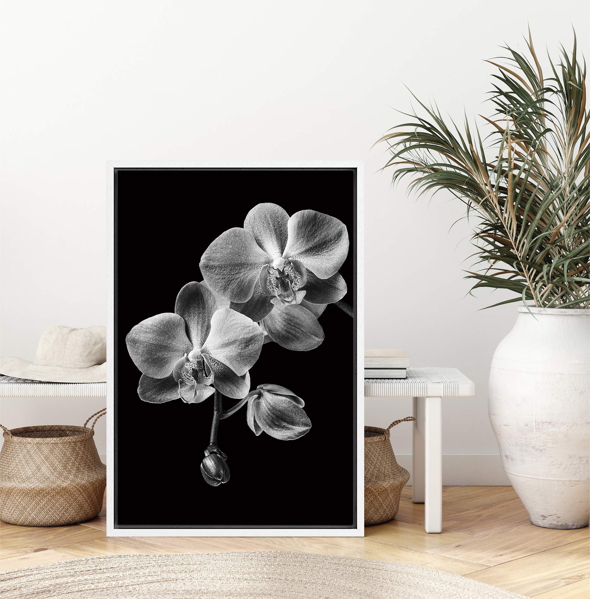 Amazon.co.jp: IDEA4WALL 額入りキャンバスウォールアート 胡蝶蘭の花 