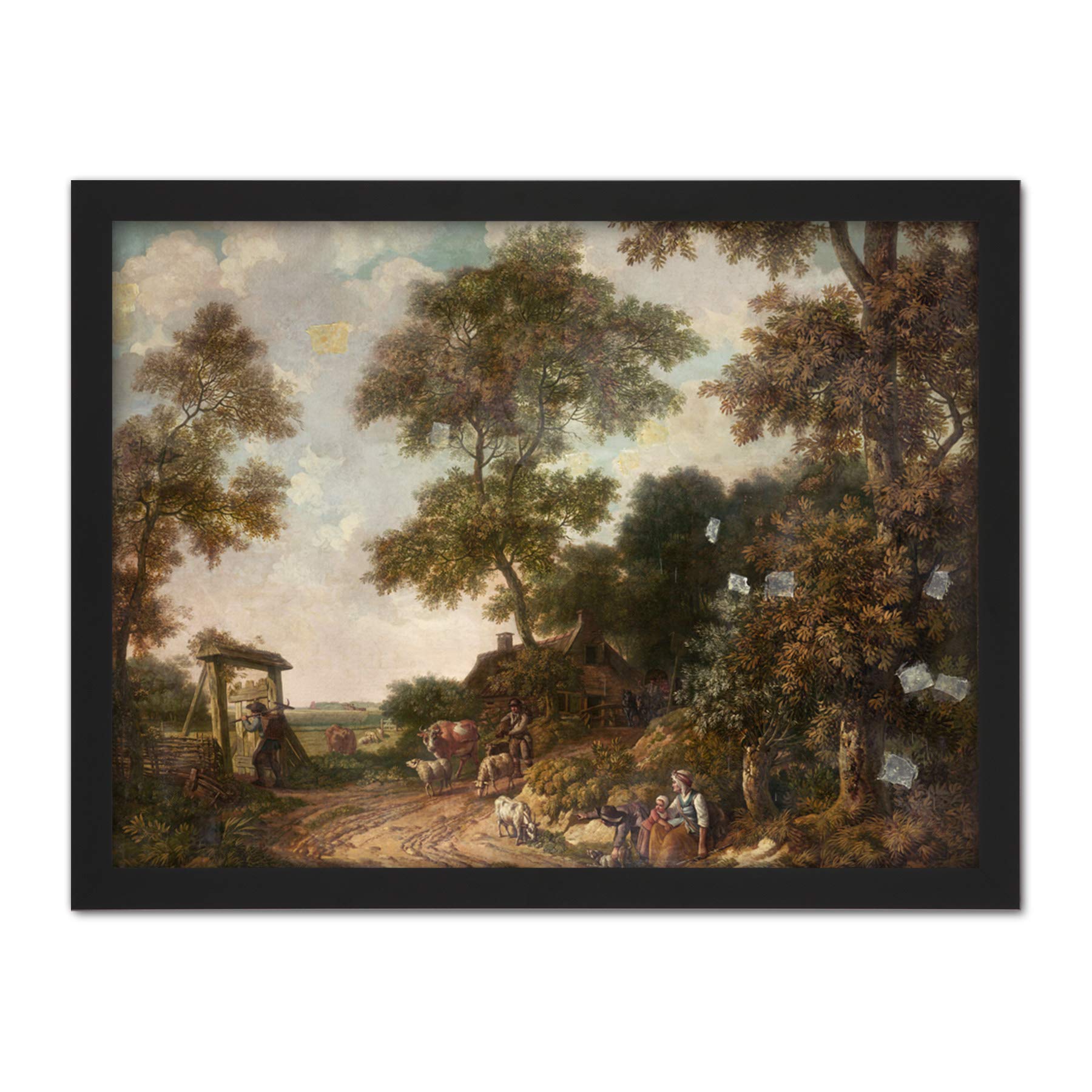 Artery8 Jurriaan Andriessen Dutch Landscape Painting Artwork Framed Wall Art Print 18X24 Inch