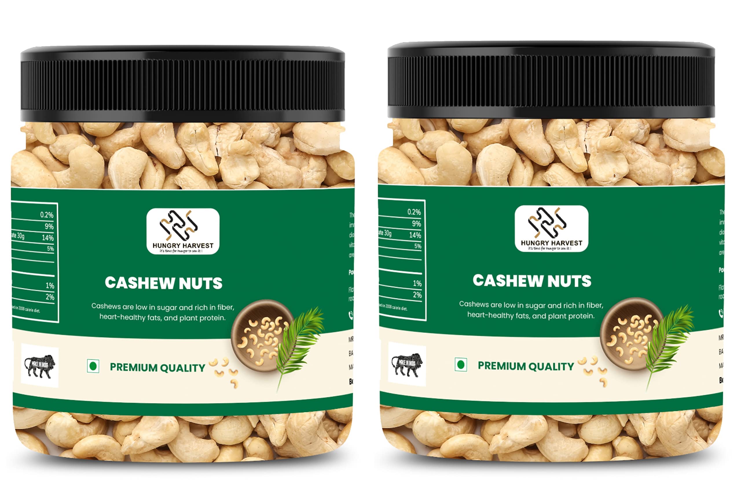 Hungry Harvest Combo Pack Whole Cashews Nut 240 grade Regular Size Cashews 250g Each| Kaju, [Jar Pack] (500 Grams (Pack of 2 of 250 Grams)) (B09VC4JYVK) Amazon Price History, Amazon Price Tracker