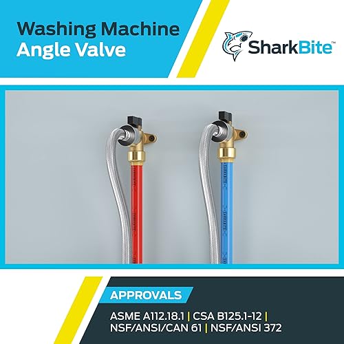 Miniatura 5 de SharkBite Válvula de ángulo de lavadora MHT de 12 pulgadas x 34 pulgadas, empuje para conectar el accesorio de fontanería de latón, tubo PEX, cobre,