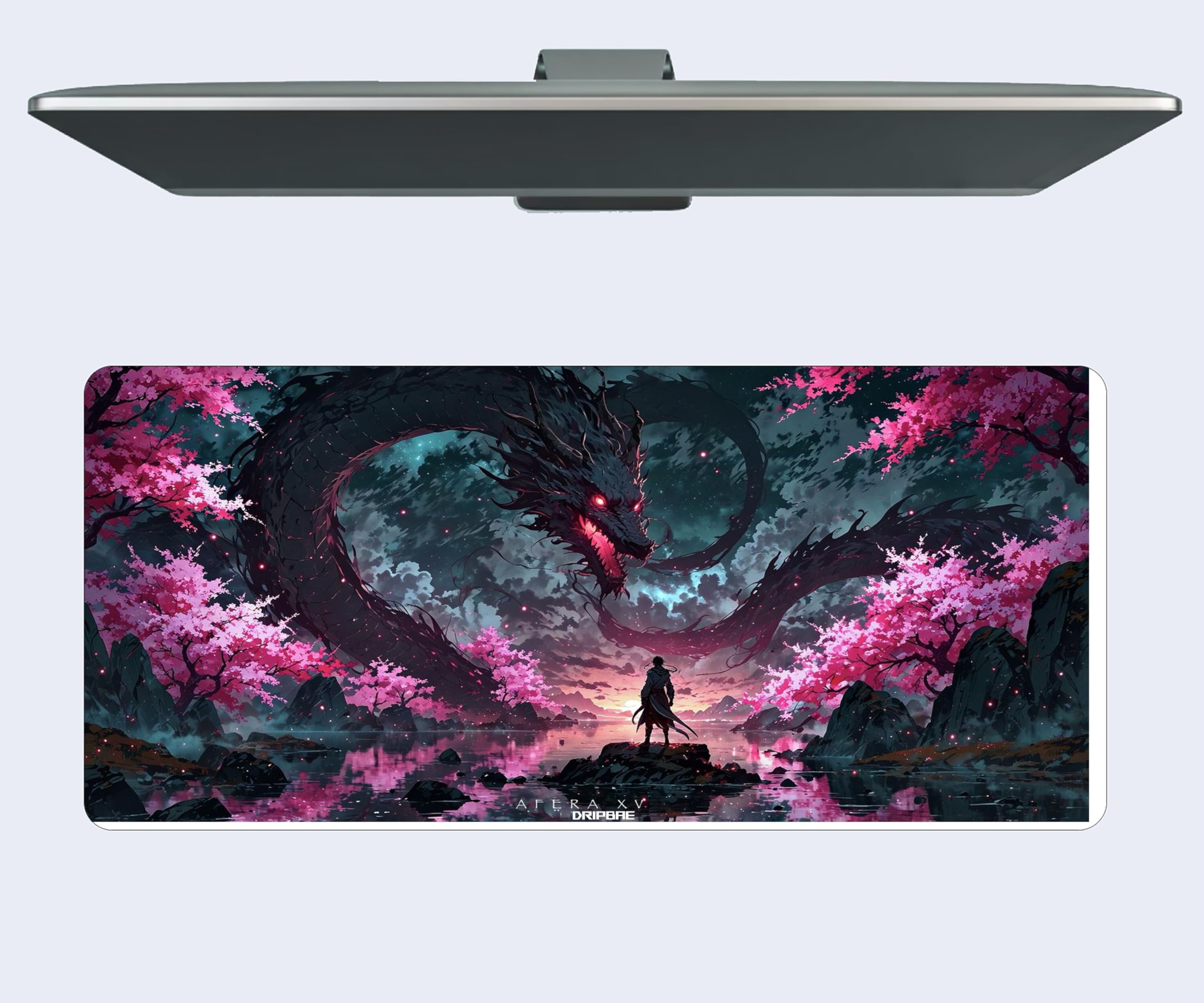 Anime Dragon Extended Long Gaming Mouse Pad for Laptop Desktop, Non-Slip Rubber Base Desk Mat (595MM x 290MM x 3MM) Mousepad-image-46