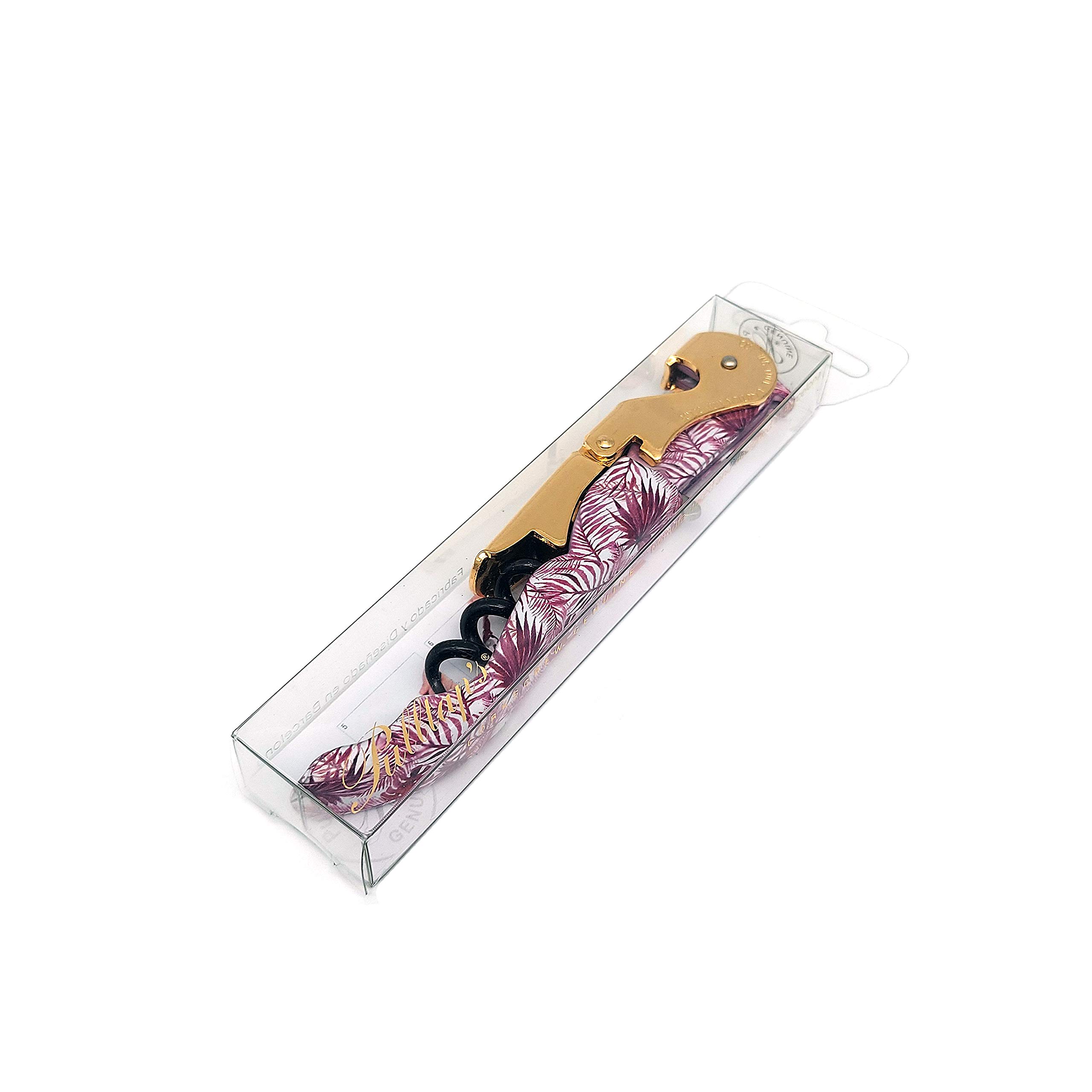 Pulltap's Genuine Collection - Sacacorchos para botellas de vino, diseño floral 900 con doble bisagra