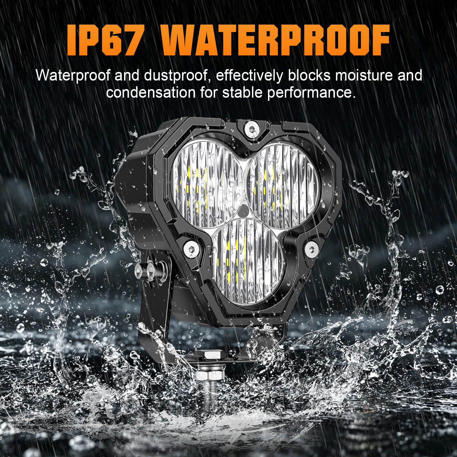 PICAA Reflektor roboczy Led, 2X 4 cale 2500 LM światła robocze, biały 5500K