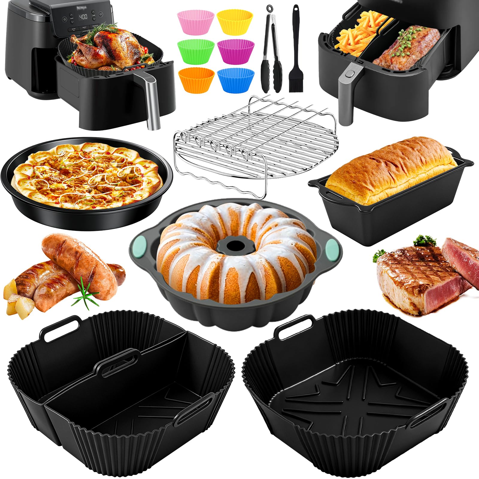 Accesorios para freidoras de aire caliente Cecotec 6L/5,5L/6,5L, accesorios para freidoras Cosori 5,7L/6,2L, otras freidoras de 4,7-8,3L.