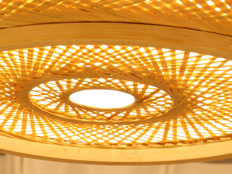 Produktbild von Hofstein LED Deckenleuchte Dimmbar Mit Fernbedienung – Bambus-Design, Für Ess-/Wohn-/Schlafzimmer