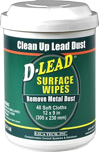 Toallitas de superficie D-LEAD para la limpieza de polvo de pintura de plomo (48 ct,), PD-T148