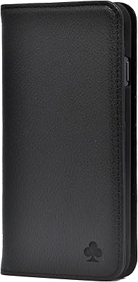 Porter Riley Funda para Huawei P20 Pro Funda Flip Soporte Cuero Genuino Negro Puro Porter Riley Funda para Huawei P20 Pro Funda Flip Soporte Cuero Genuino Negro Puro