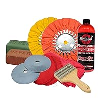 Vista 2 de Renegade Products Mini kit de pulido de aluminio completo con ruedas de pulido, compuestos de pulido, brida de seguridad de amoladora de ángulo